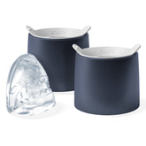 ZOKU Shark ice ball molds in top view showing flexible silicone design for easy release.