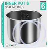 ZoneFly inner pot 6 qt stainless steel core for even heating.