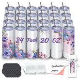 Zonegrace 24-pack sublimation tumblers in box, ready for personalized gifts.