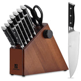 Zongchuan acacia block with built-in sharpener keeps blades organized and sharp.