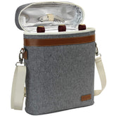 ZORMY 3-bottle wine tote front view, ready for travel and picnics