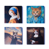 Zosiana Designs Gallery Cats coaster with ornate cat art keeps surfaces protected