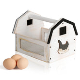 ZSHLXM Egg Basket with barn design keeps eggs organized on the countertop.