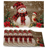 ZTHLL Snowman Snowflakes placemats protect surfaces with festive design.