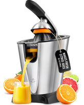 Zulay Electric Citrus Juicer top view highlighting compact design for countertop convenience.