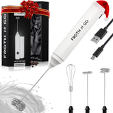 Zulay Froth N Go milk frother showing foam action for café-style lattes