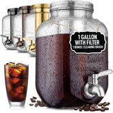 Zulay Kitchen 1-gallon cold brew pitcher with durable glass for fresh coffee at home