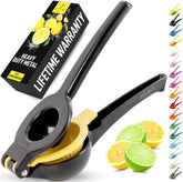Zulay Kitchen metal 2-in-1 lemon squeezer top view for efficient juice extraction