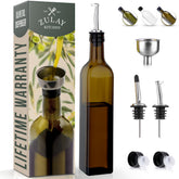 Zulay Kitchen olive oil dispenser bottle spout for precise pouring and mess-free cooking