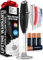 Zulay Kitchen Patented Tornado Triple Whisk foams cafe-quality coffee at home