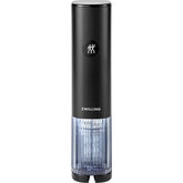 ZWILLING ENFINIGY wine opener front view highlights elegant matte black finish for stylish entertaining