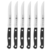 ZWILLING Gourmet 6pc steak knife set packaging signals premium quality for elegant dining.