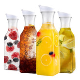 ZWYSLFCY 4-pack plastic carafes with lids for easy mimosa bars and juices.