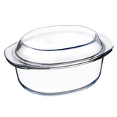 ZYER Mini-1 QT oval glass casserole with lid, ideal for single servings.