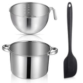 Zyghjort 3-piece double boiler set on stove for gentle melting and versatile cooking.