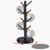 ZYZWTG Mug Holder Tree with 360° rotating base for easy cup access on counters.