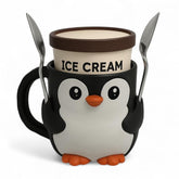 ZZ LIFE Ice Cream Pint Holder penguin design keeps hands warm while you scoop.