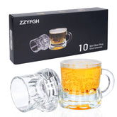 ZZYFGH 10-pack mini beer shot glasses with handles for easy clinking at parties