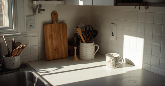 Everyday kitchen counter setup in a Canadian home with natural morning light
