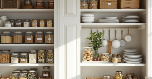 Organized food storage setup in a Canadian home kitchen