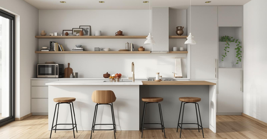 Minimalist kitchen design with bright natural light in a Canadian home