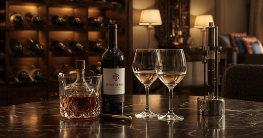 Wine accessories arranged on a table in a modern Canadian home