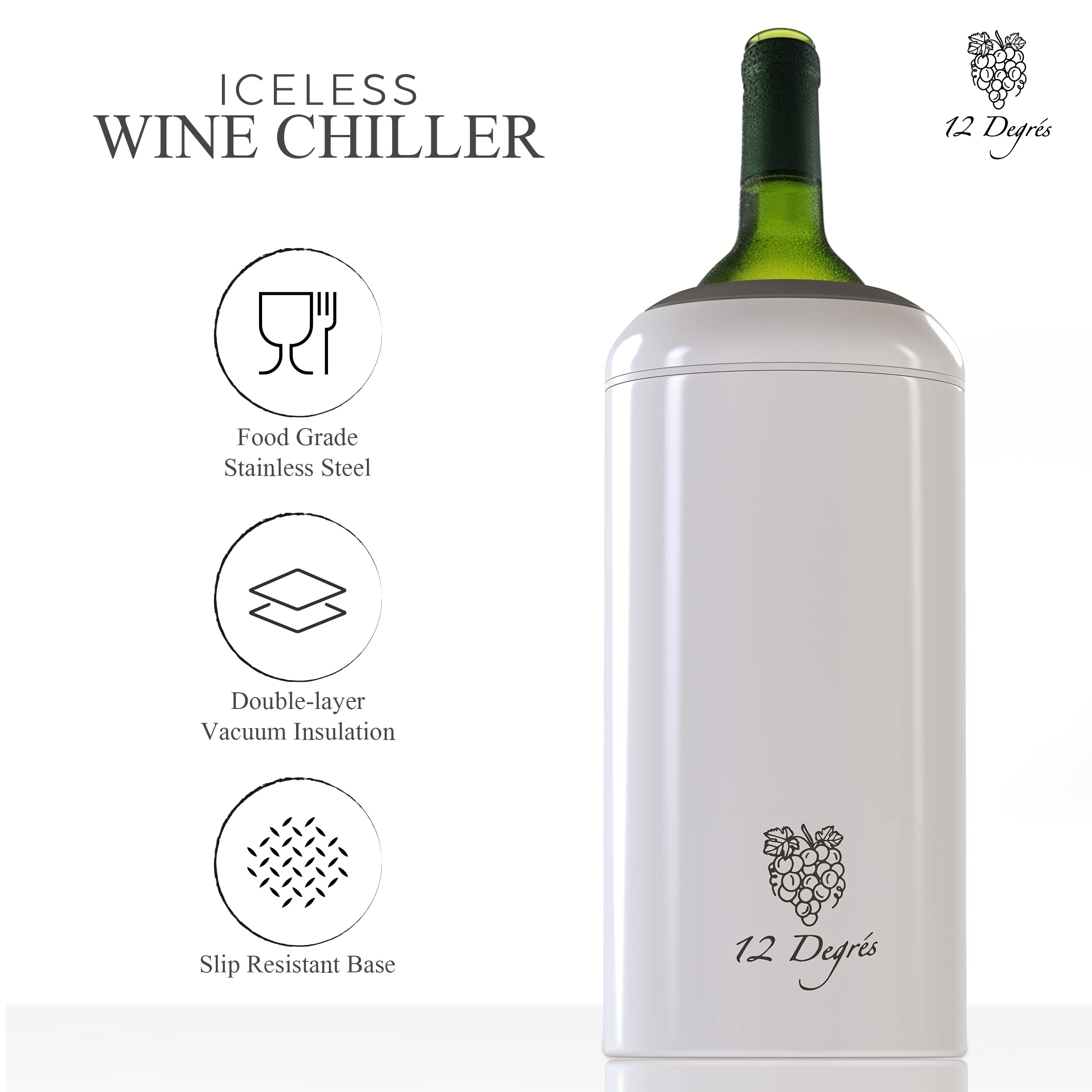 White matte finish of 12 Degrés chiller adds modern style to table