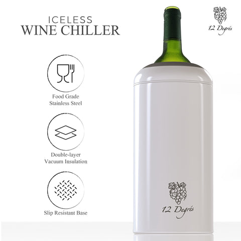 White matte finish of 12 Degrés chiller adds modern style to table