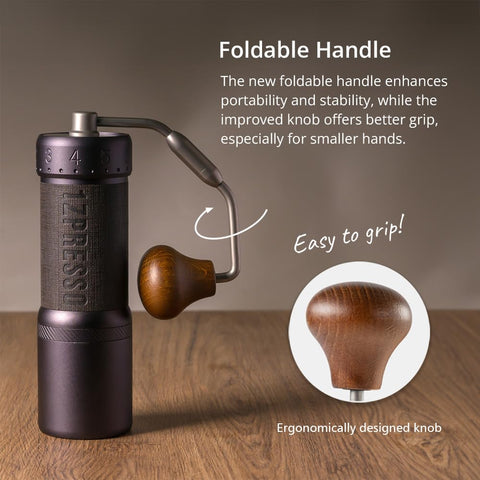 The 1Zpresso J-Ultra compact build suits travel and small kitchens.