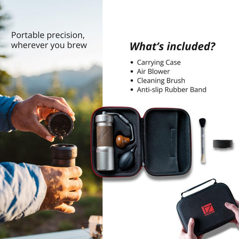 Magnetic catch cup on the 1Zpresso K-Ultra with quick release and 35–40 g capacity