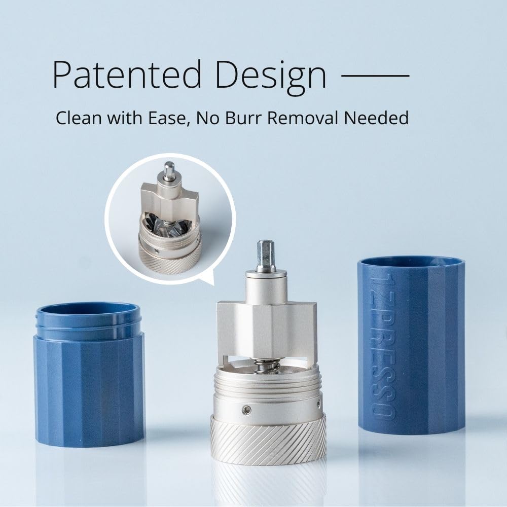 1Zpresso Q Air 30-click-adjustment dial illustrates customizable grind settings.