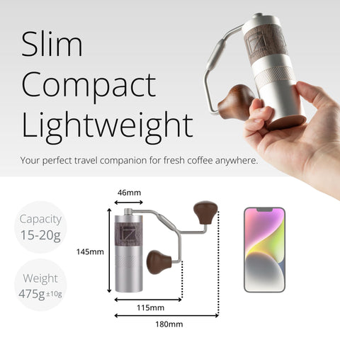 1Zpresso Q ultra-compact design enables easy packing for on-the-go brewing.