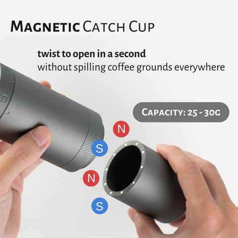 1Zpresso X-Ultra magnet catch cup keeps grounds secure