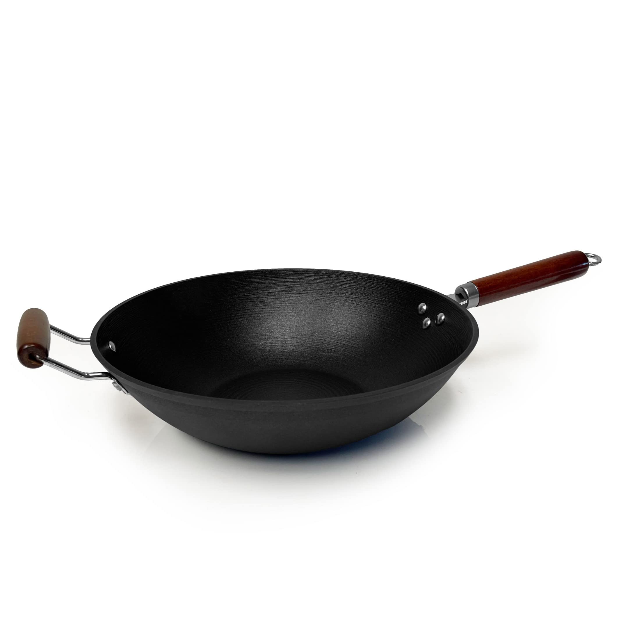 21st and Main wok front view with a sturdy flat base for even heating.
