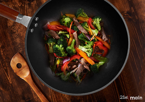 21st and Main lightweight cast iron wok for easy handling