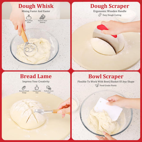 24SHEN dough whisk for smooth mixing and dough integration