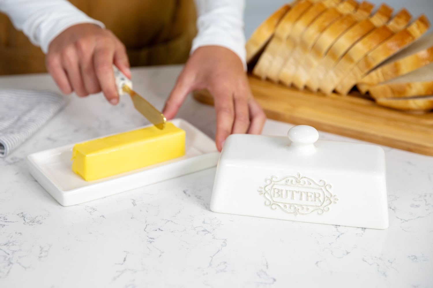 25DOL farmhouse-style butter dish doubles as stylish countertop decor