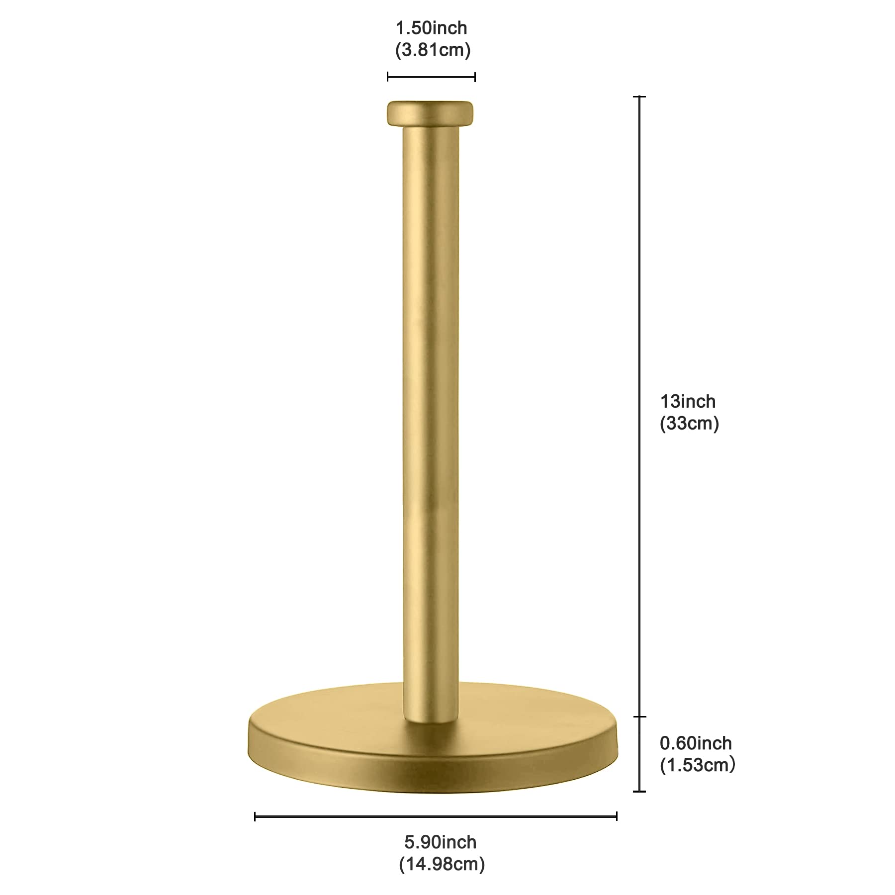 27HZYS gold paper towel holder pole highlights its modern design for easy towel access.