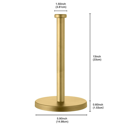 27HZYS gold paper towel holder pole highlights its modern design for easy towel access.