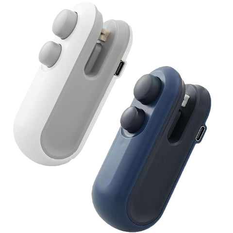 2Pcs Mini Bag Sealer front view shows compact design for quick sealing