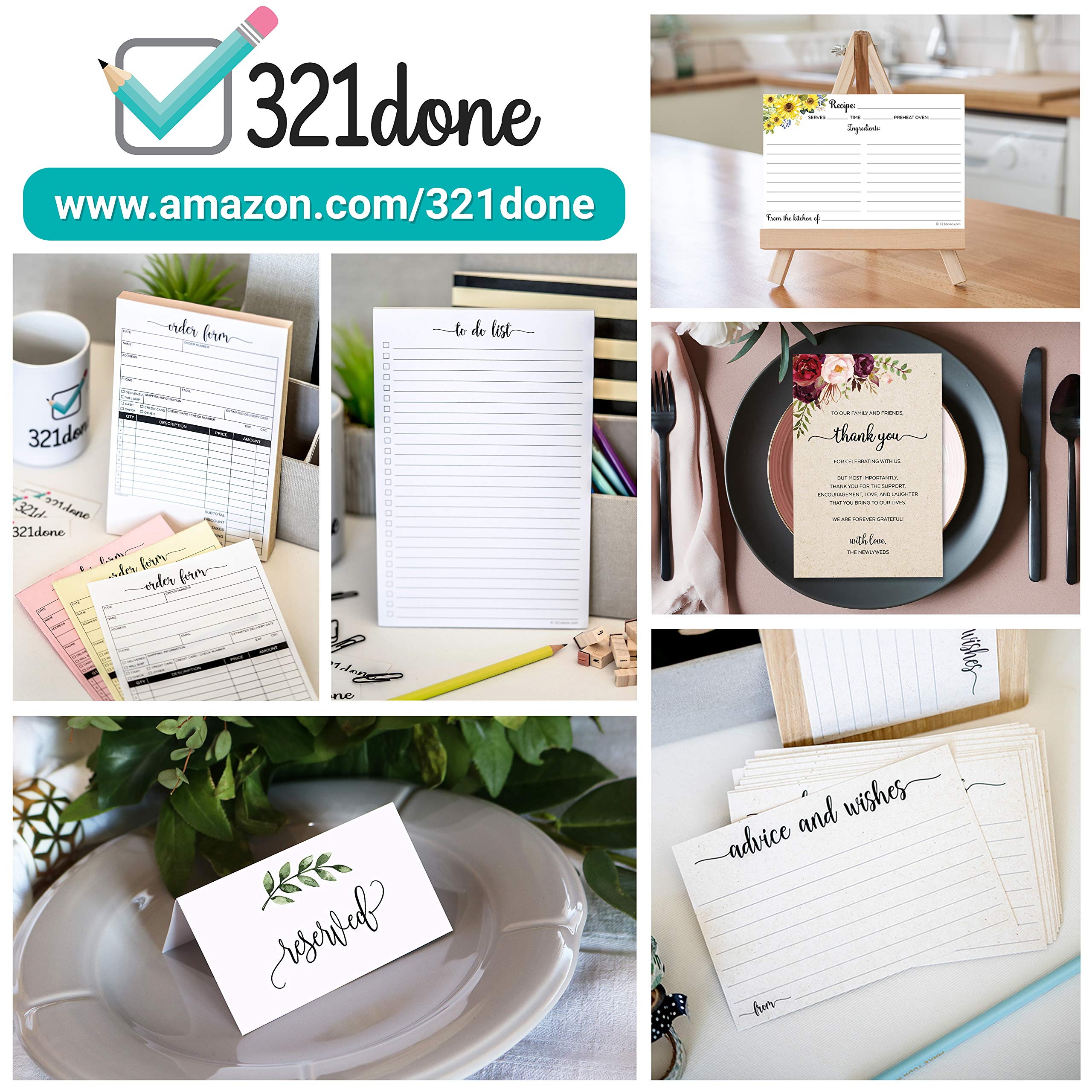 321Done sunflower recipe cards uncoated cream surface offers crisp writing.