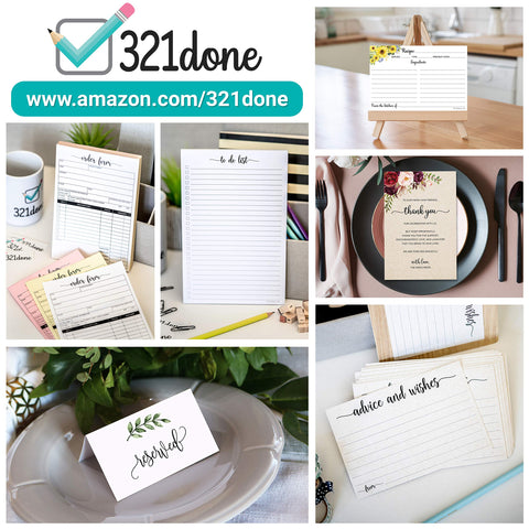 321Done sunflower recipe cards uncoated cream surface offers crisp writing.