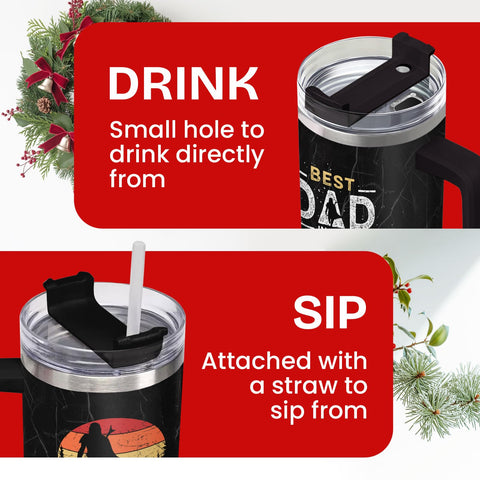 34HD 18-8 stainless steel tumbler 40oz preserves beverage quality with long-lasting use.