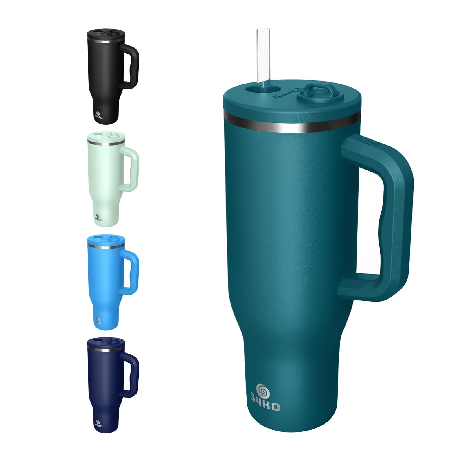 34HD 40oz tumbler with handle for easy transport.