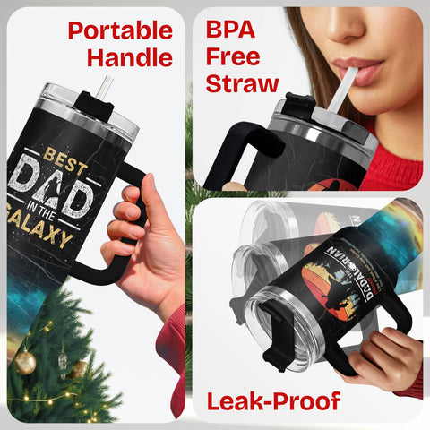 34HD Car-friendly tumbler fits most cup holders for easy commuting.