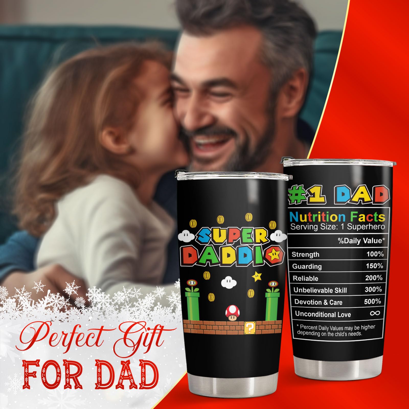 34HD Christmas gift tumbler for dad from daughter, son, or partner