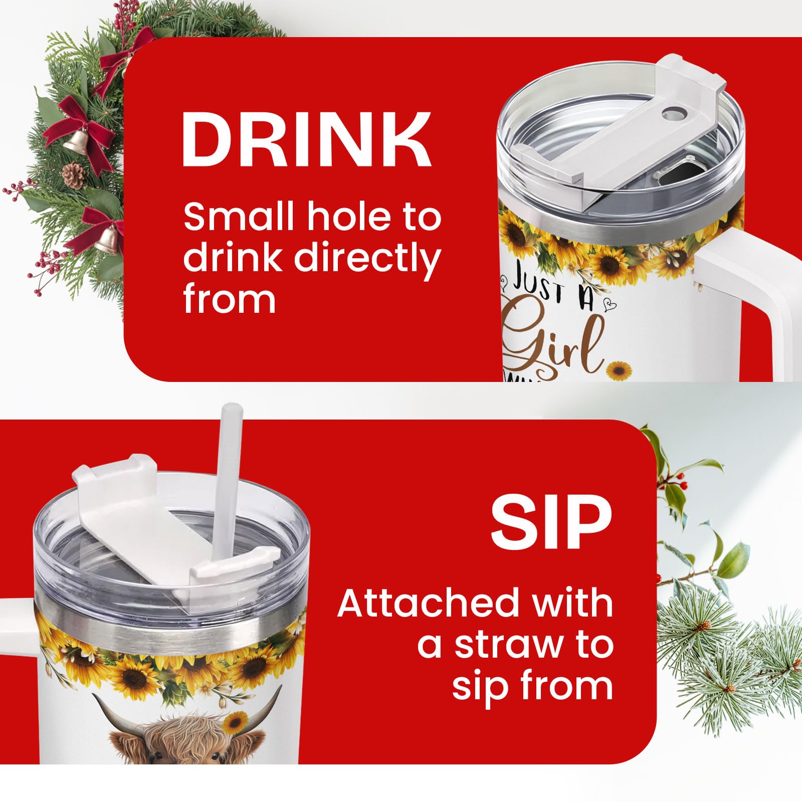 34HD cow print design tumbler perfect as a gift for cow lovers and friends.