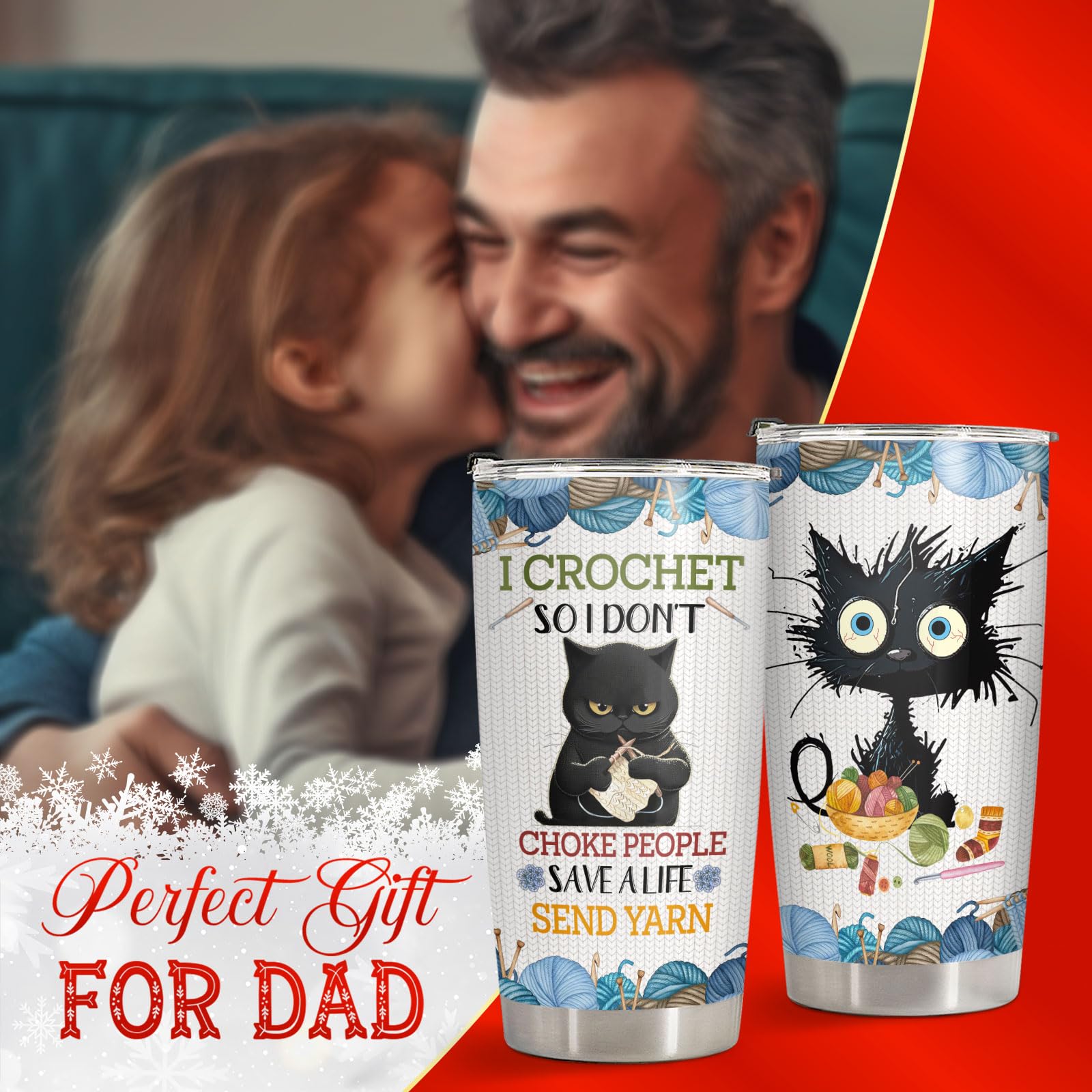 34HD crochet-themed graphic appeals to crochet lovers and hobbyists