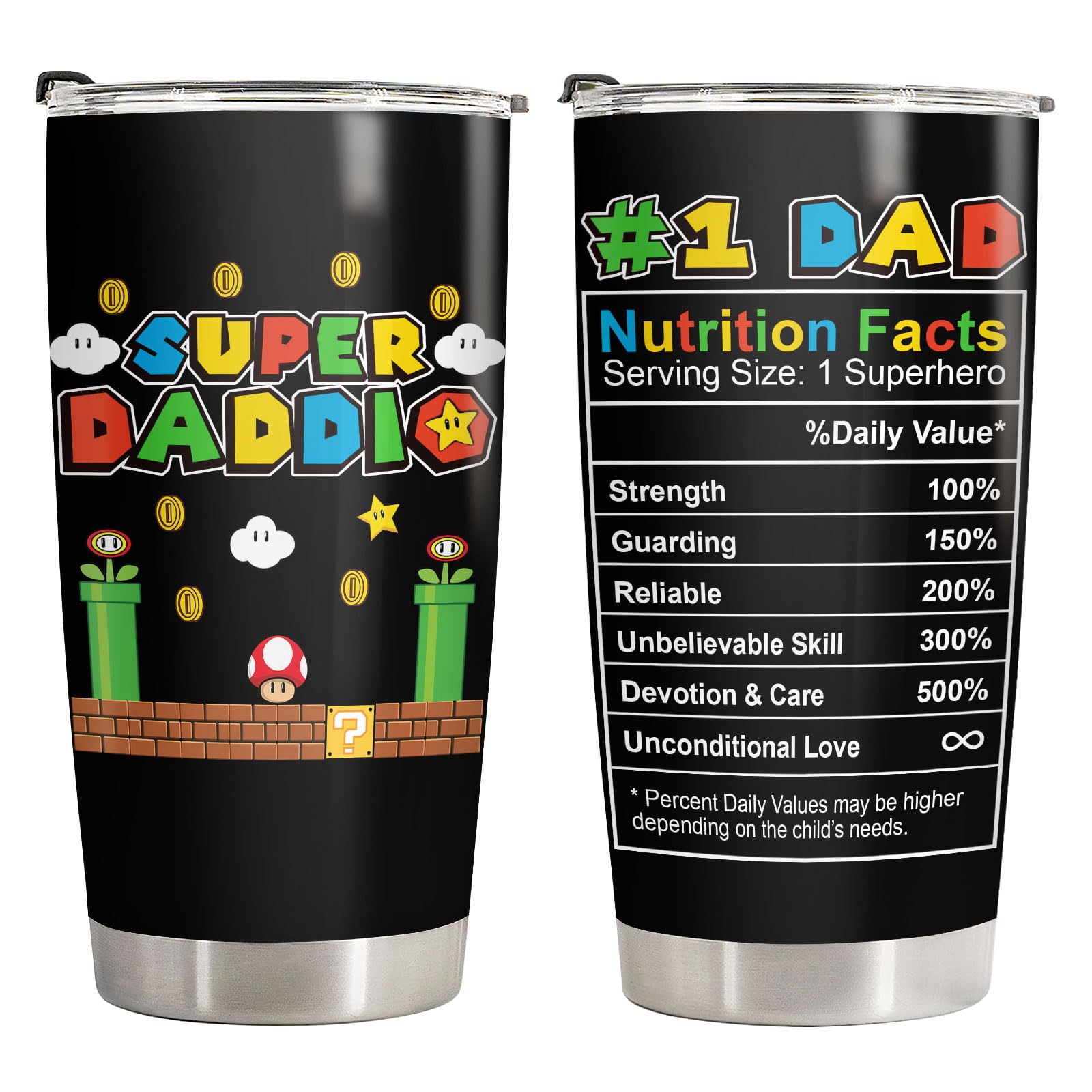 34HD Daddio tumbler with lid for hot coffee on the go