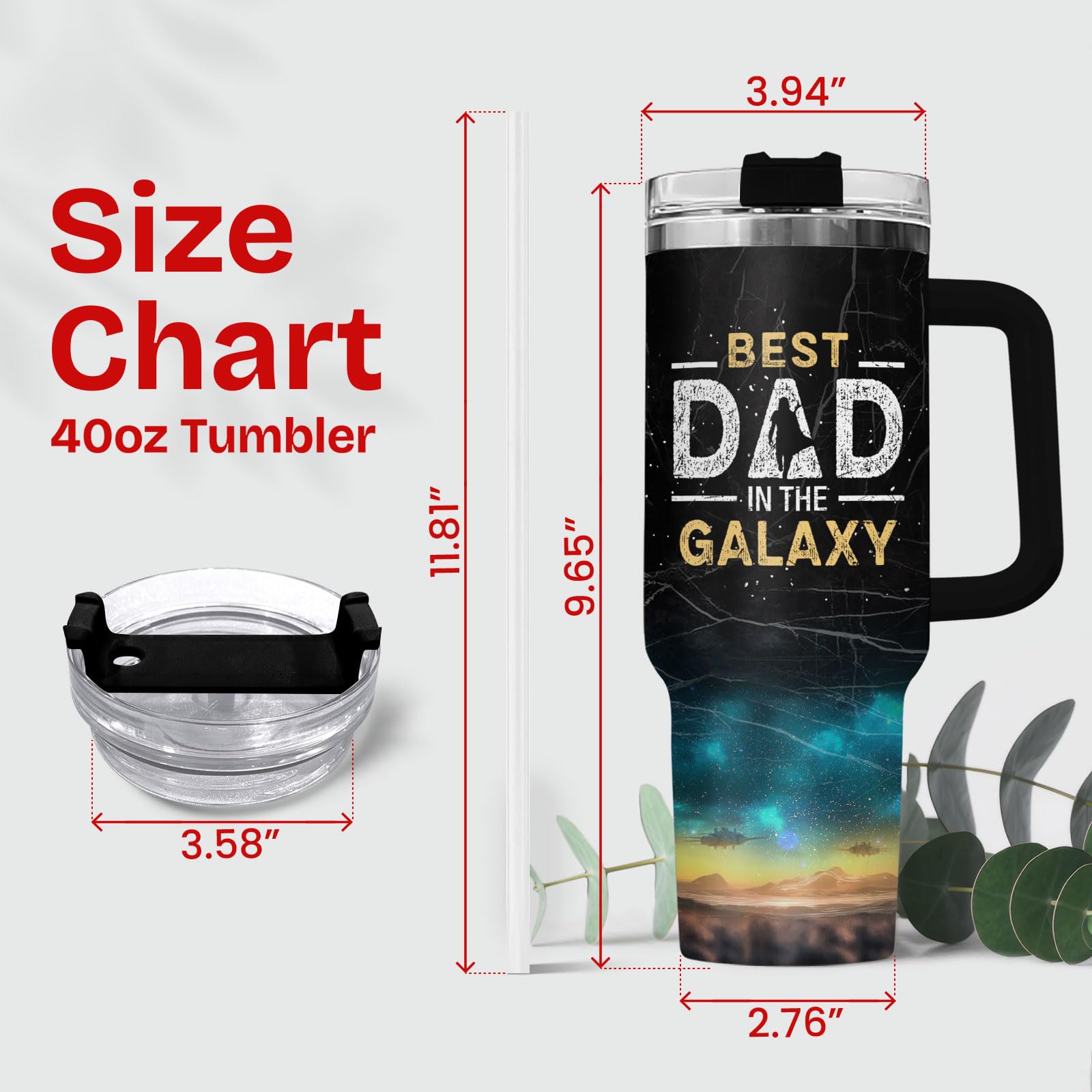 34HD Daddy drinking cup stainless steel 40oz for outdoor style and durability.